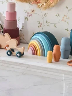 Arc-en-ciel à Empiler En Silicone Multicolor - Vertbaudet -Magasin De Produits Pour Bébés De Qualité arc en ciel a empiler en silicone 2