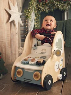 Chariot De Marche Avec Freins EN VOITURE SIMON En Bois FSC® Multicolore - Vertbaudet -Magasin De Produits Pour Bébés De Qualité chariot de marche avec freins en voiture simon en bois fsc 5