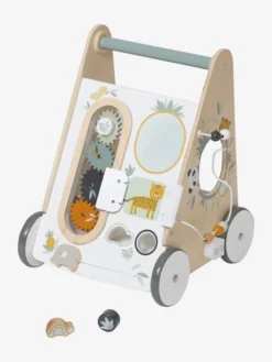 Chariot De Marche Avec Freins HANOÏ En Bois FSC® Multicolore - Vertbaudet