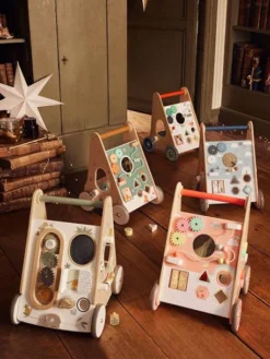 Chariot De Marche Avec Freins HANOÏ En Bois FSC® Multicolore - Vertbaudet -Magasin De Produits Pour Bébés De Qualité chariot de marche avec freins hanoi en bois fsc 3