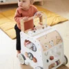 Chariot De Marche Cube D'activités Avec Freins En Bois FSC® Multicolore - Vertbaudet