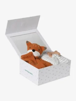 Coffret Cadeau 3 Pièces : Lange + Doudou + Hochet Rose - Vertbaudet -Magasin De Produits Pour Bébés De Qualité coffret cadeau 3 pieces lange doudou hochet 2
