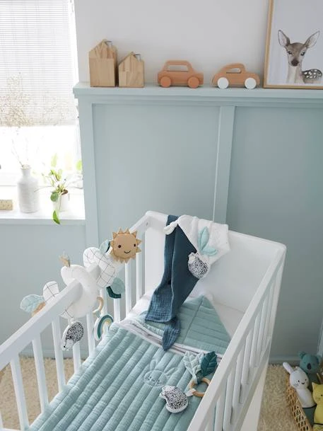 Doudou Carré En Coton Bio* Et Polyester + Hochet Rond LOVELY NATURE Blanc Moyen Uni Avec Decor - Vertbaudet 2 Doudou Carré En Coton Bio* Et Polyester + Hochet Rond LOVELY NATURE Blanc Moyen Uni Avec Decor - Vertbaudet – Image 2