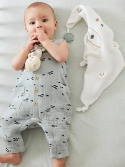 Doudou Carré + Hochet GREEN FOREST Multicolore - Vertbaudet -Magasin De Produits Pour Bébés De Qualité doudou carre hochet green forest 3