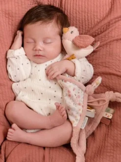 Doudou Carré Oiseau - Flowers & Butterflies - LITTLE DUTCH Rose Pâle - Little Dutch -Magasin De Produits Pour Bébés De Qualité doudou carre oiseau flowers butterflies little dutch 2