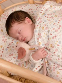 Doudou Carré Oiseau - Flowers & Butterflies - LITTLE DUTCH Rose Pâle - Little Dutch -Magasin De Produits Pour Bébés De Qualité doudou carre oiseau flowers butterflies little dutch 3