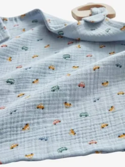Doudou En Gaze De Coton + Hochet Bois EN VOITURE SIMON Multicolore - Vertbaudet -Magasin De Produits Pour Bébés De Qualité doudou en gaze de coton hochet bois en voiture simon 4