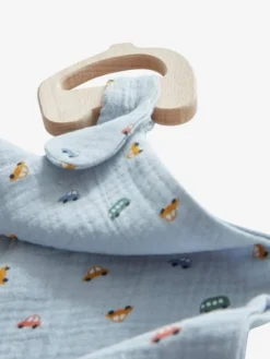 Doudou En Gaze De Coton + Hochet Bois EN VOITURE SIMON Multicolore - Vertbaudet -Magasin De Produits Pour Bébés De Qualité doudou en gaze de coton hochet bois en voiture simon 5