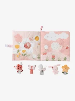 Grand Livre D'éveil Et Marionnettes à Doigts En Velours PAYS ROSE Multicolore - Vertbaudet -Magasin De Produits Pour Bébés De Qualité grand livre deveil et marionnettes a doigts en velours pays rose 3