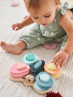 Papillon Des Formes à Encastrer En Bois FSC® Multicolore - Vertbaudet -Magasin De Produits Pour Bébés De Qualité papillon des formes a encastrer en bois fsc 2