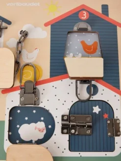 Planche à Verrous En Bois FSC® Multicolore - Vertbaudet -Magasin De Produits Pour Bébés De Qualité planche a verrous en bois fsc 3