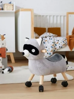 Raton Laveur Masqué à Roulettes En Peluche Et Bois FSC® Multicolore - Vertbaudet -Magasin De Produits Pour Bébés De Qualité raton laveur masque a roulettes en peluche et bois fsc 2