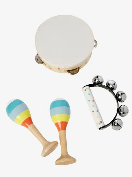 Set 3 Instruments : Maracas, Tambourin, Grelots En Bois FSC® Multicolore - Vertbaudet 3 Set 3 Instruments : Maracas, Tambourin, Grelots En Bois FSC® Multicolore - Vertbaudet -Magasin De Produits Pour Bébés De Qualité set 3 instruments maracas tambourin grelots en bois fsc