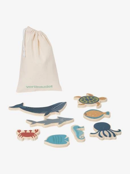 Set D'animaux Marins En Bois FSC® Bleu - Vertbaudet 2 Set D'animaux Marins En Bois FSC® Bleu - Vertbaudet – Image 2