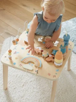 Magasin De Produits Pour Bébés De Qualité 20 Table D'activités Les Amis De La Forêt En Bois FSC® Vert - Vertbaudet