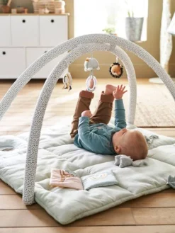 Tapis D'éveil En Gaze De Coton Avec Arche Vert / Multicolore - Vertbaudet -Magasin De Produits Pour Bébés De Qualité tapis deveil en gaze de coton avec arche 5