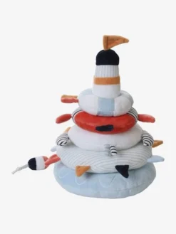 Tour à Empiler En Tissu LEON SUR LE PONTON Multicolore - Vertbaudet -Magasin De Produits Pour Bébés De Qualité tour a empiler en tissu leon sur le ponton 2