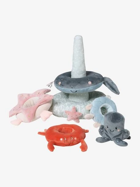 Tour à Empiler En Tissu SOUS L'OCÉAN Gris - Vertbaudet 3 Tour à Empiler En Tissu SOUS L'OCÉAN Gris - Vertbaudet – Image 3