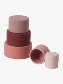 Tour à Empiler Ronde En Silicone Rose - Vertbaudet -Magasin De Produits Pour Bébés De Qualité tour a empiler ronde en silicone 2