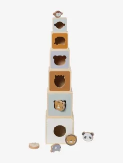 Tour De Cubes Avec Formes à Encastrer En Bois FSC® Beige - Vertbaudet -Magasin De Produits Pour Bébés De Qualité tour de cubes avec formes a encastrer en bois fsc 4